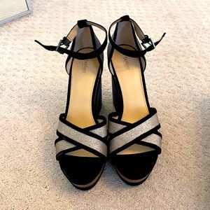 Botkier Paloma Gunmetal Glitter Platform